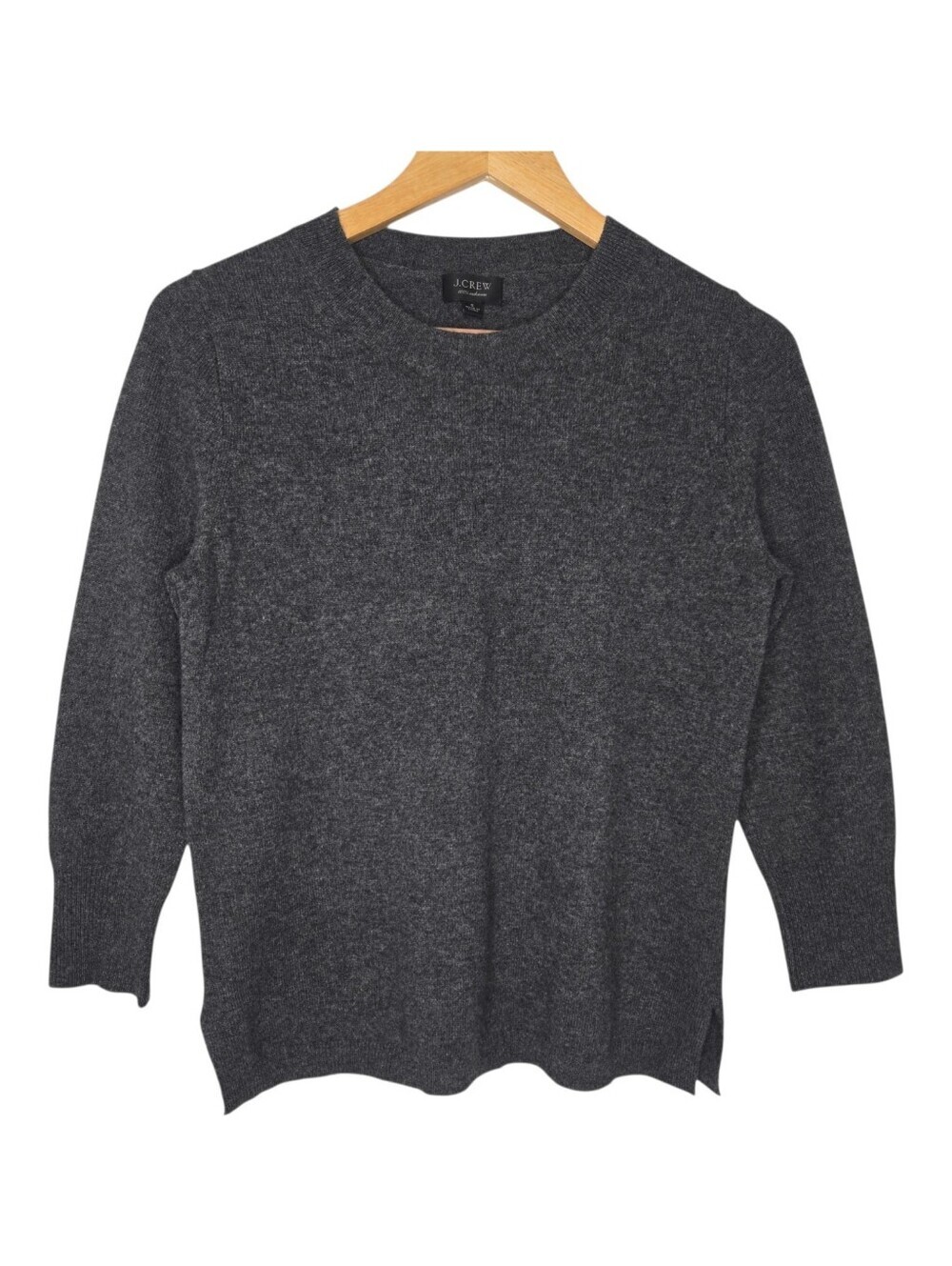 J Crew Womens Gray Luxury Layer Everyday Crewneck 100% Cashmere Sweater Small